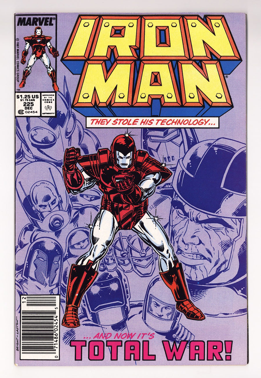 Iron Man Vol 1 225  FN/VF (7.0)   (1987)   Newsstand  