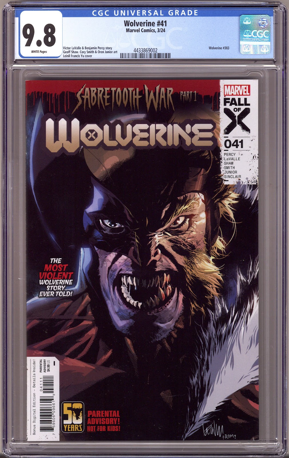 Wolverine Vol 7 41 CGC 9.8 (NM/M) (2024) 