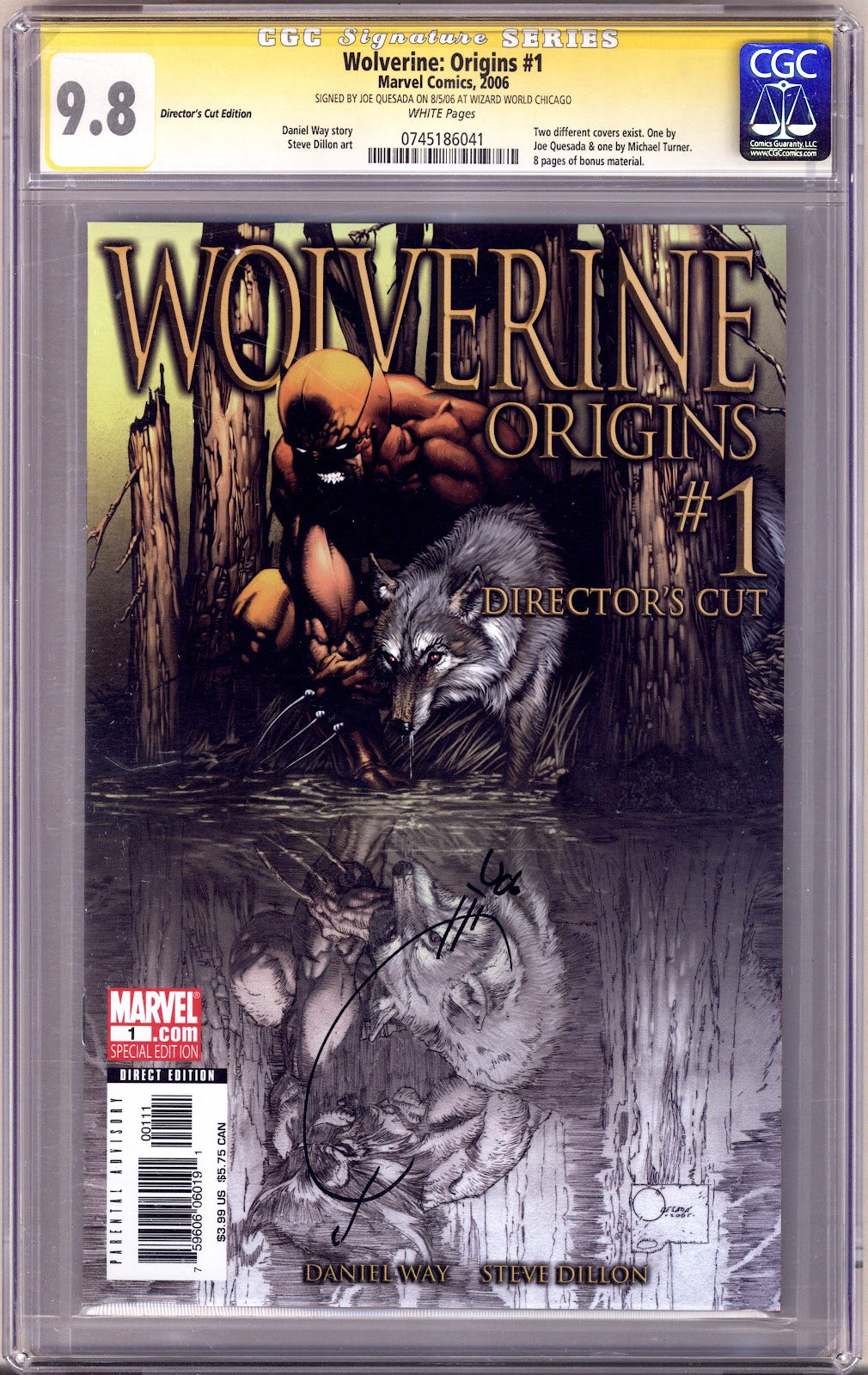 Wolverine: Origins (Director's Cut) 1 CGC 9.8 (NM/M) (2006) Signed x Cover Joe Quesada 