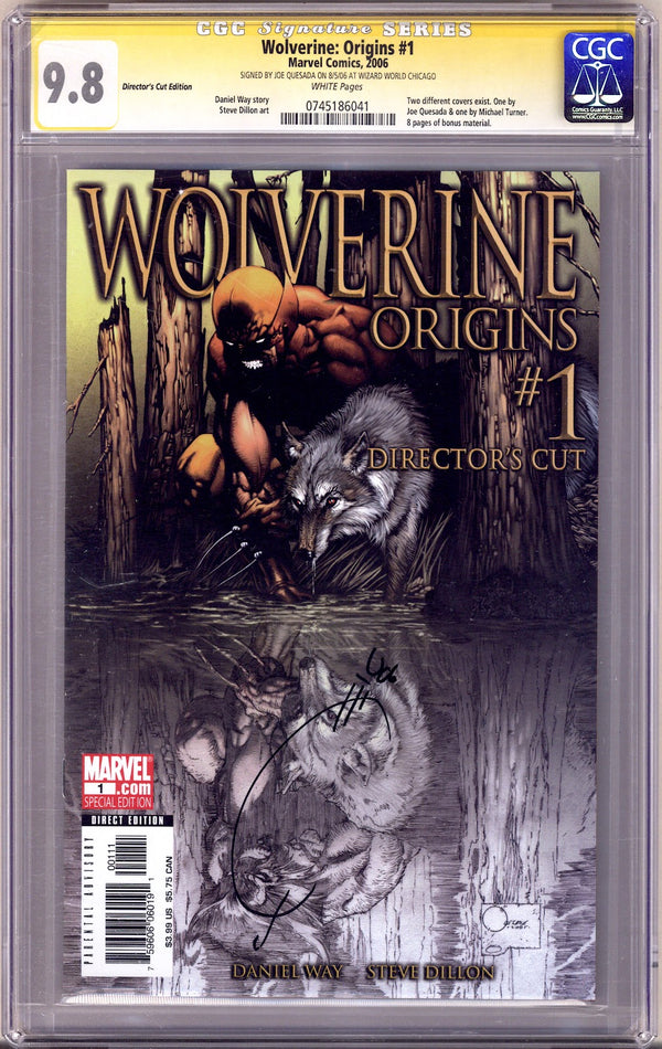 Wolverine: Origins (Director's Cut) 1 CGC 9.8 (NM/M) (2006) Signed x Cover Joe Quesada