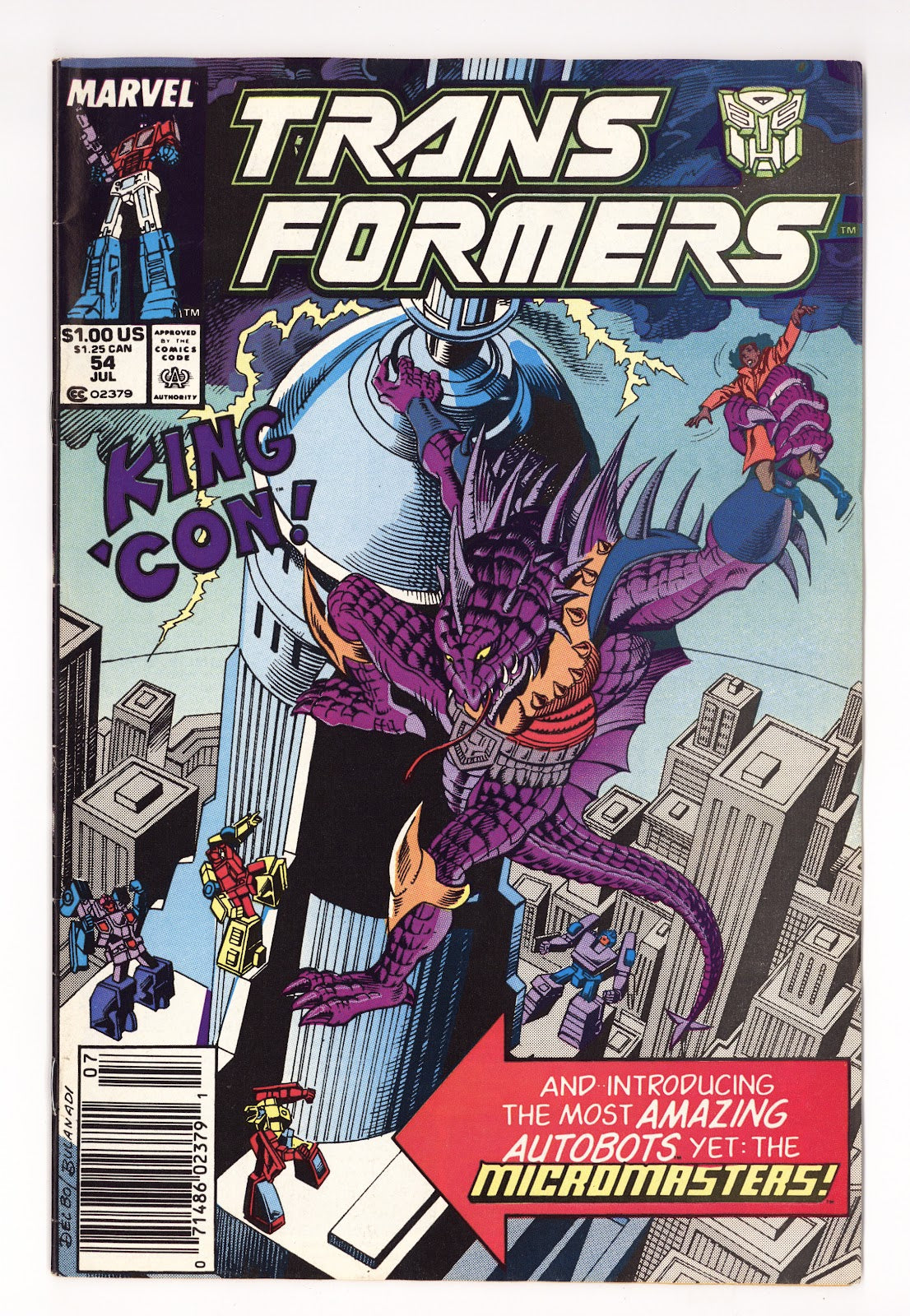 The Transformers Vol 1 54  FN/VF (7.0)   (1989)   Newsstand  
