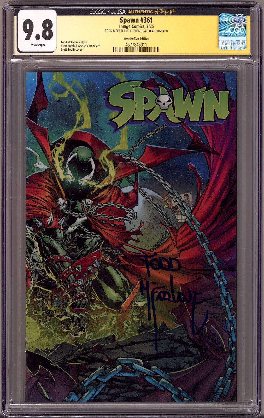 Spawn   361 CGC 9.8 (NM/M)   (2025) Booth   Exclusive Variant  Signed x1 Cover Todd McFarlane 