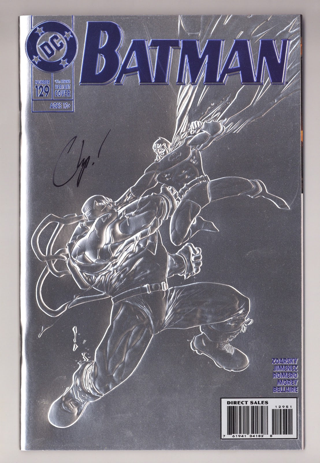 Batman Vol 3 129 High Grade (2023) Benjamin Embossed Foil Variant Signed x1 Cover Chip Zdarsky 