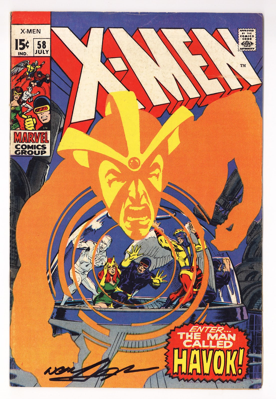 The X-Men Vol 1 58 VG+ (4.5) (1969) Signed x1 Cover Neal Adams 