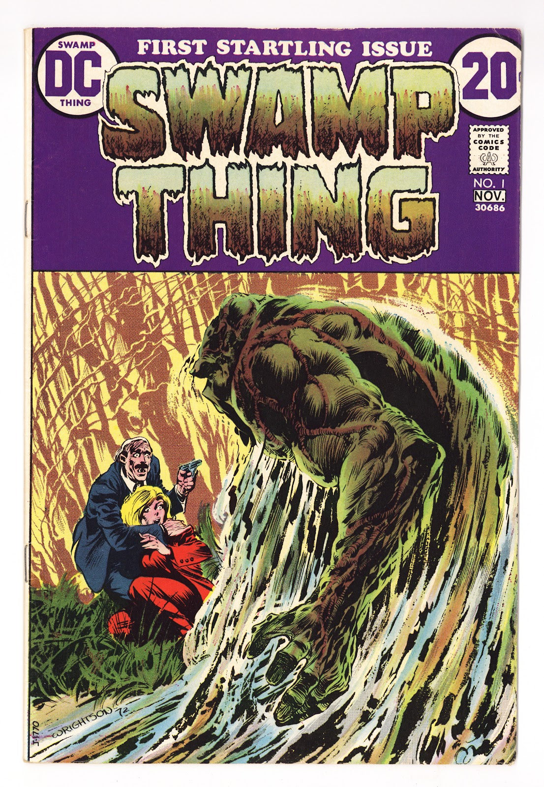 Swamp Thing Vol 1 1  FN+ (6.5)   (1972)     Signed x1 1st Page Bernie Wrightson 