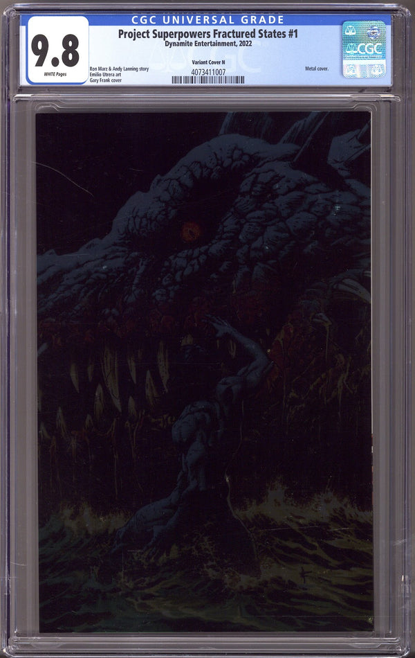 Project Superpowers: Fractured States 1 CGC 9.8 (NM/M) (2022) Frank Metal Virgin Variant