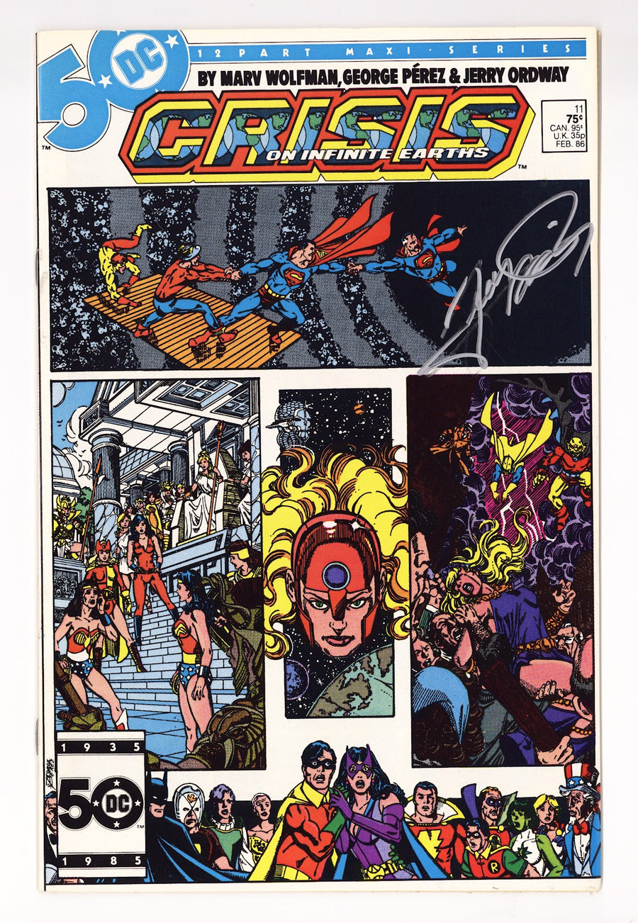 Crisis on Infinite Earths   11  VF- (7.5)   (1986)     Signed x Cover George Perez 