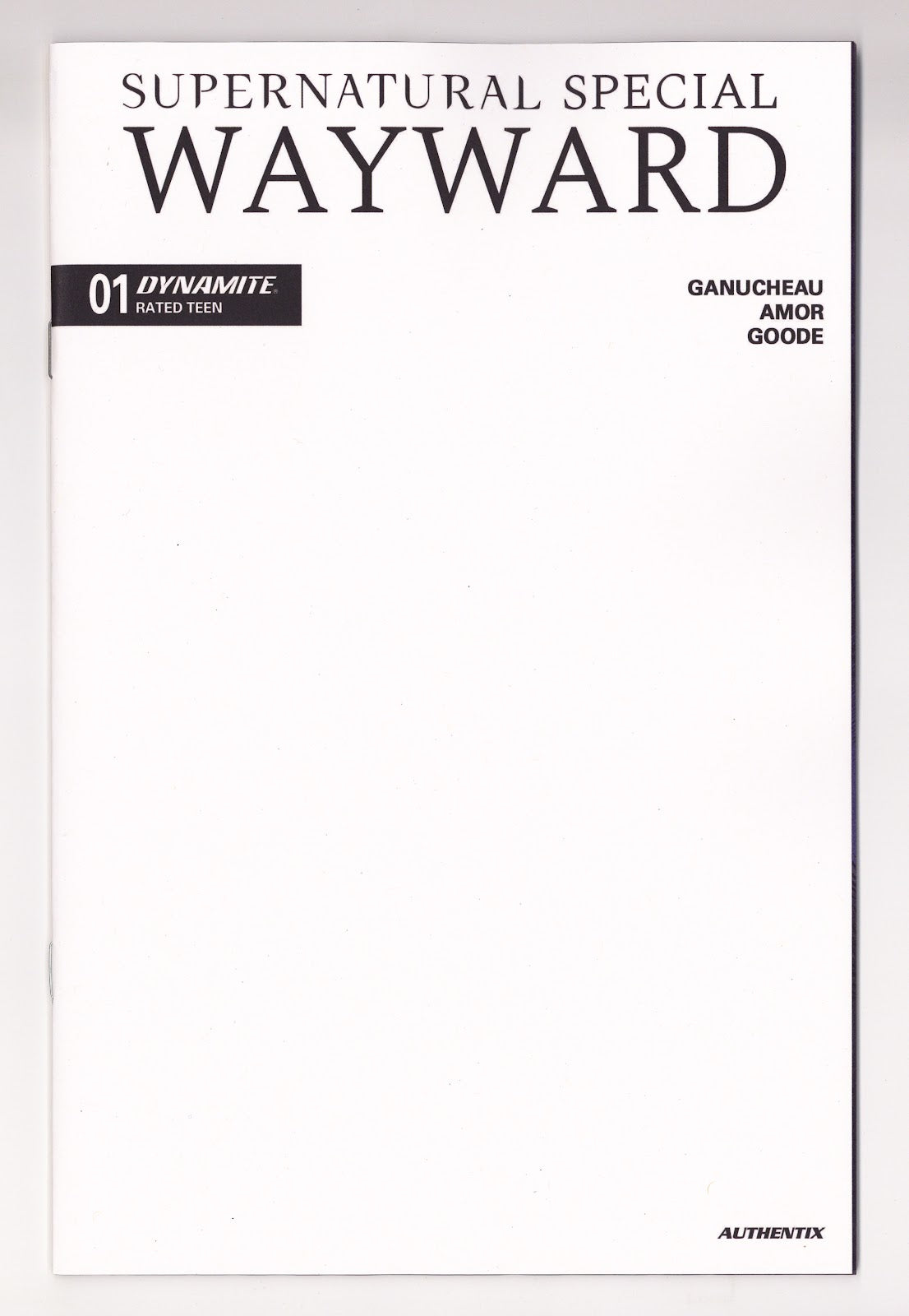 Supernatural Wayward Special 1 Blank Variant (2026)