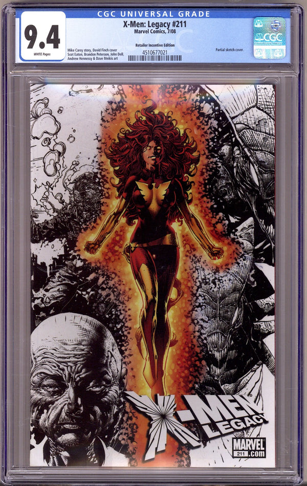 X-Men: Legacy Vol 1 211 CGC 9.4 (NM) (2008) Finch Incentive Variant
