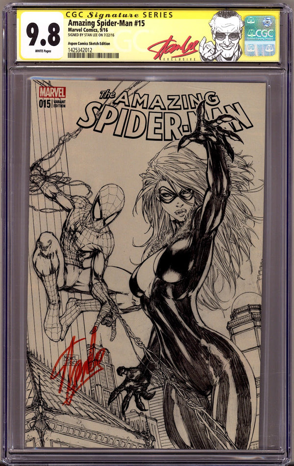 Amazing Spider-Man Vol 4 15 CGC 9.8 (NM/M) (2016) Turner Sketch Exclusive Variant Signed x1 Cover Stan Lee