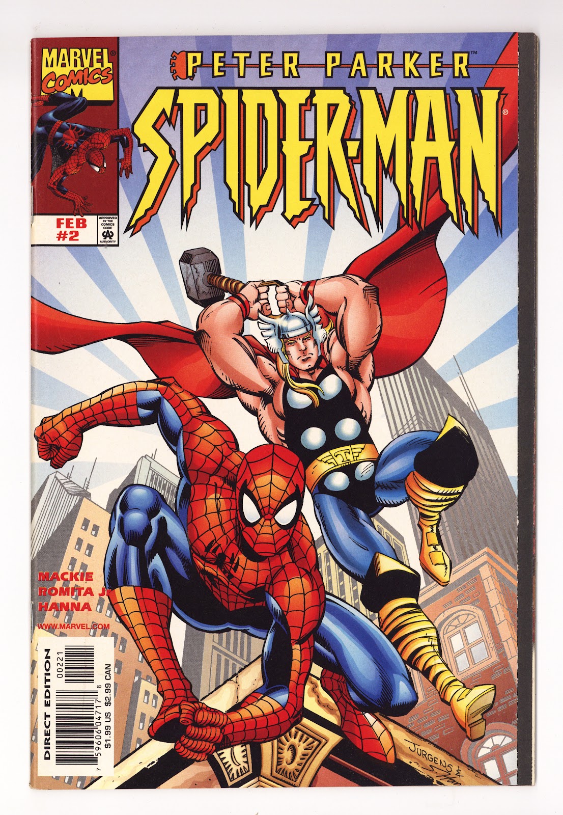 Peter Parker: Spider-Man 2 High Grade (1999) Direct Edition - 50/50 - John Romita Jr. Cover 