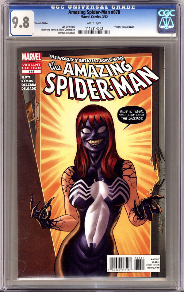 The Amazing Spider-Man Vol 2 678 CGC 9.8 (NM/M)   (2012) Quinones   Incentive Variant