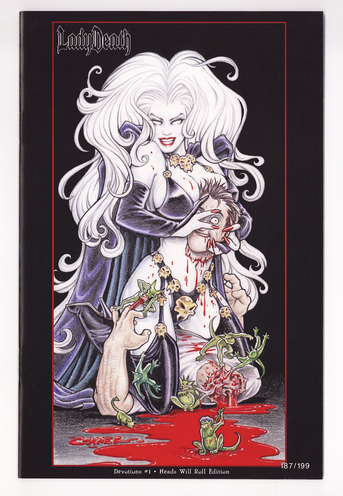 Lady Death: Devotions 1 NM (9.4) (2019) Conner Heads Will Roll Exclusive Variant 