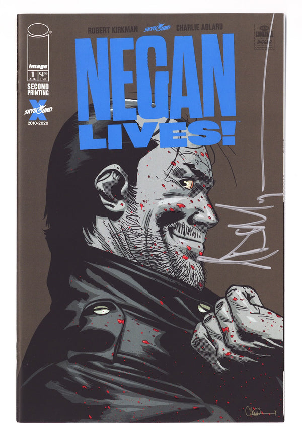 Negan Lives! 1 VF+ (8.5) (2020) 2nd Print Signed x Cover Jeffery Dean Morgan