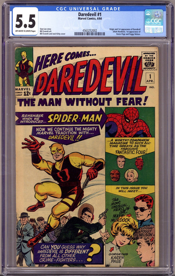Daredevil Vol 1 1 CGC 5.5 (FN-)   (1964)