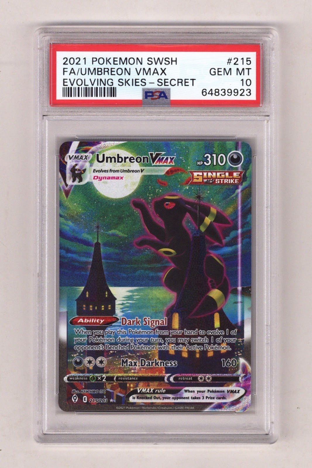 Pokemon Evolving Skies Umbreon Vmax PSA 10 (2021) | CaptCan Comics