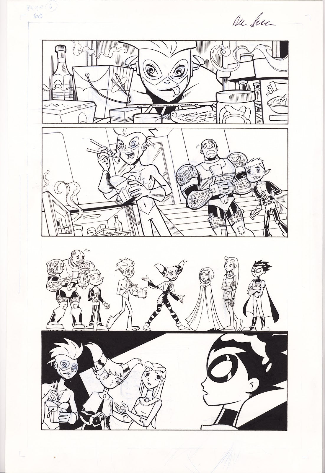 Teen Titans Go! 52 Pg. 8 Original Art by Alexander Serra (2008) 