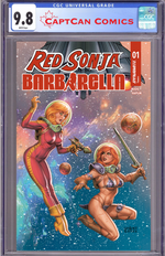 RED SONJA BARBARELLA #1 CVR F JOSEPH MICHAEL LINSNER FOIL VAR thumbnail