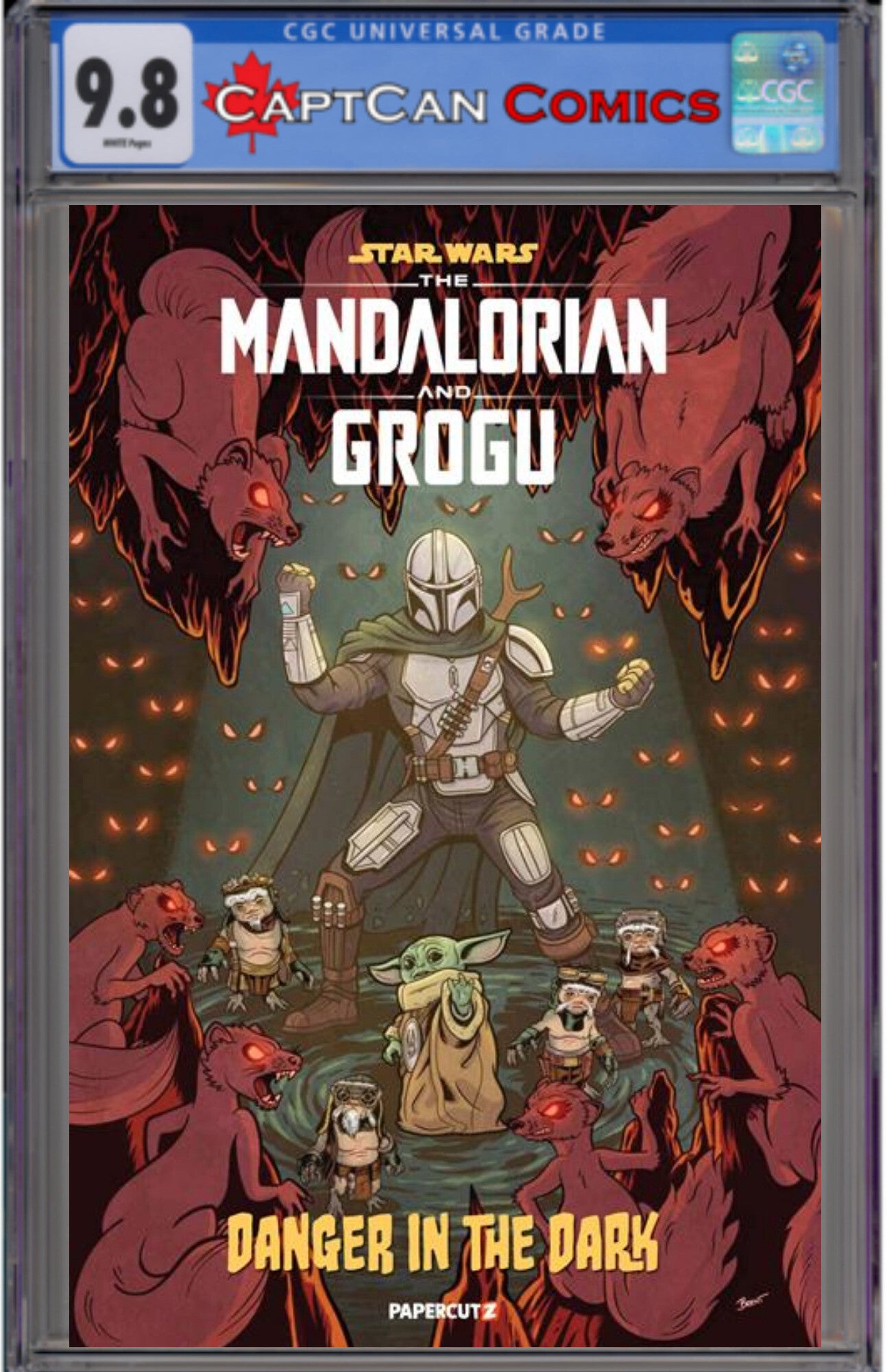 STAR WARS THE MANDALORIAN AND GROGU DANGER IN THE DARK (ONE-SHOT) CVR A BRENT SCHOONOVER