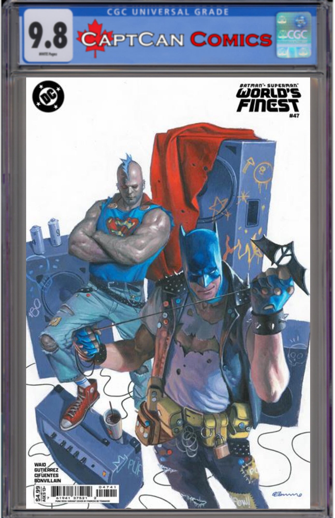 BATMAN SUPERMAN WORLDS FINEST #47 CVR E FABRIZIO DE TOMMASO PUNK ROCK CARD STOCK VAR