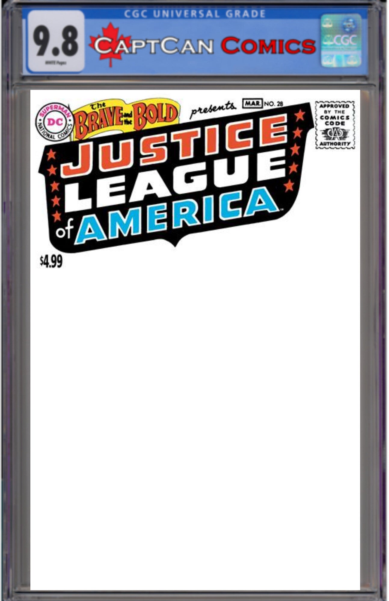 BRAVE AND THE BOLD #28 FACSIMILE EDITION CVR C BLANK CARD STOCK VAR (2026 EDITION)