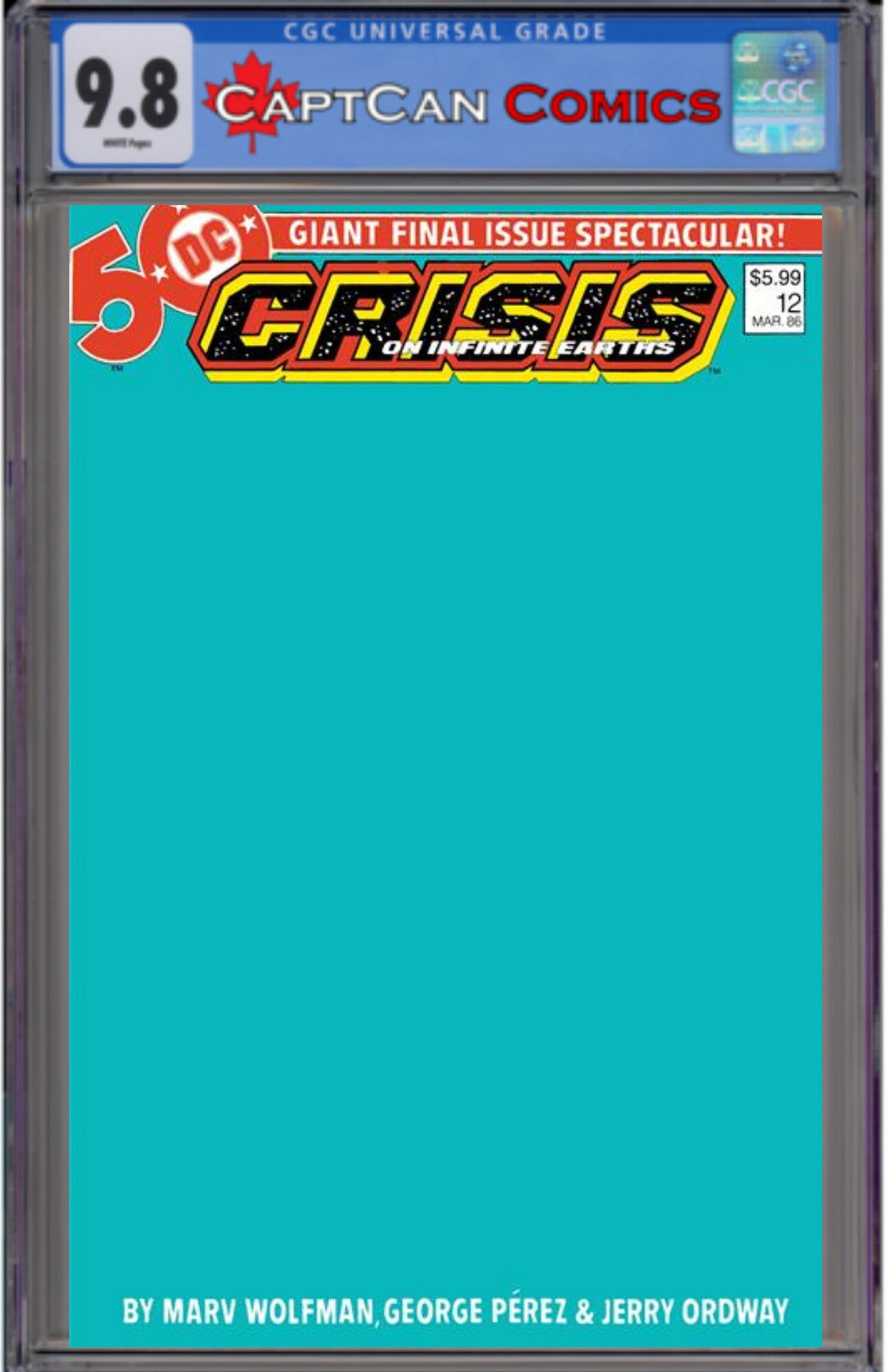 CRISIS ON INFINITE EARTHS #12 FACSIMILE EDITION CVR C BLANK VAR