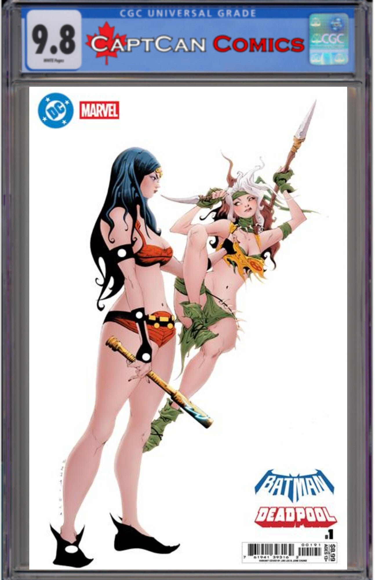 DC MARVEL BATMAN DEADPOOL #1 (ONE SHOT) CVR J JAE LEE BIG BARDA SAVAGE LAND ROGUE CARD STOCK VAR