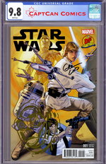 DF STAR WARS #1 DF VARIANT SIGNED BY GREG LAND AND REMARKED BY KEN HAESER WITH A GOLDEN C3PO HEAD SKETCH ALLOCATIONS MAY OCCUR. thumbnail