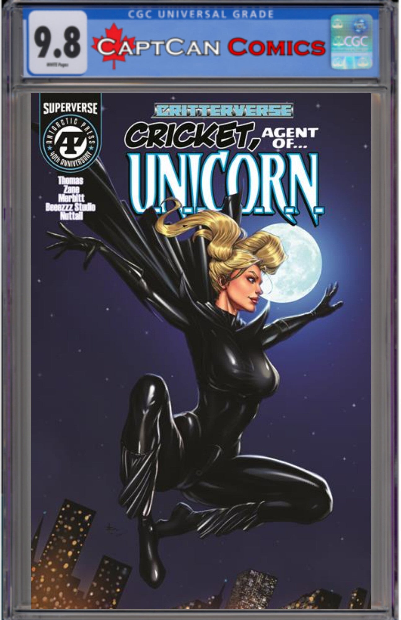 CRITTERVERSE PRESENTS CRICKET AGENT OF UNICORN #1 (OF 4) CVR B IZONETO ADEMAR SANJU NIVANGUNE VAR
