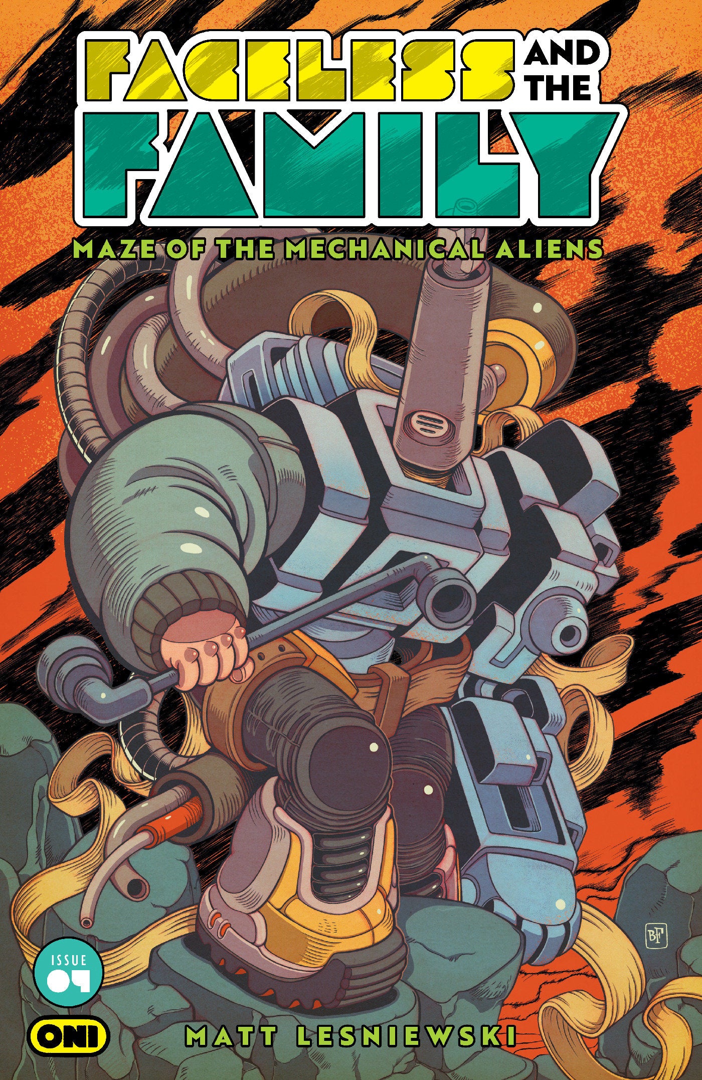 FACELESS AND THE FAMILY MAZE OF THE MECHANICAL ALIENS #4 CVR B BILLY FOWLER VAR