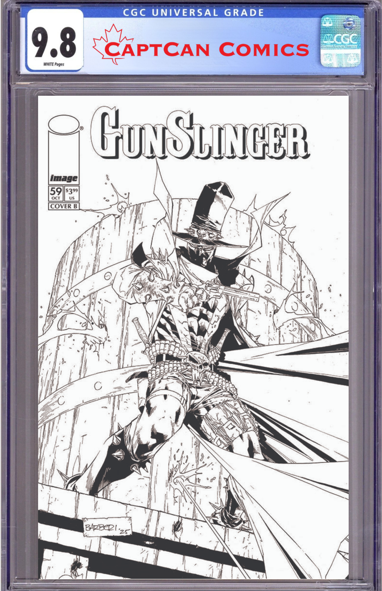 GUNSLINGER SPAWN #59 CVR B CARLO BARBERI B&W VAR