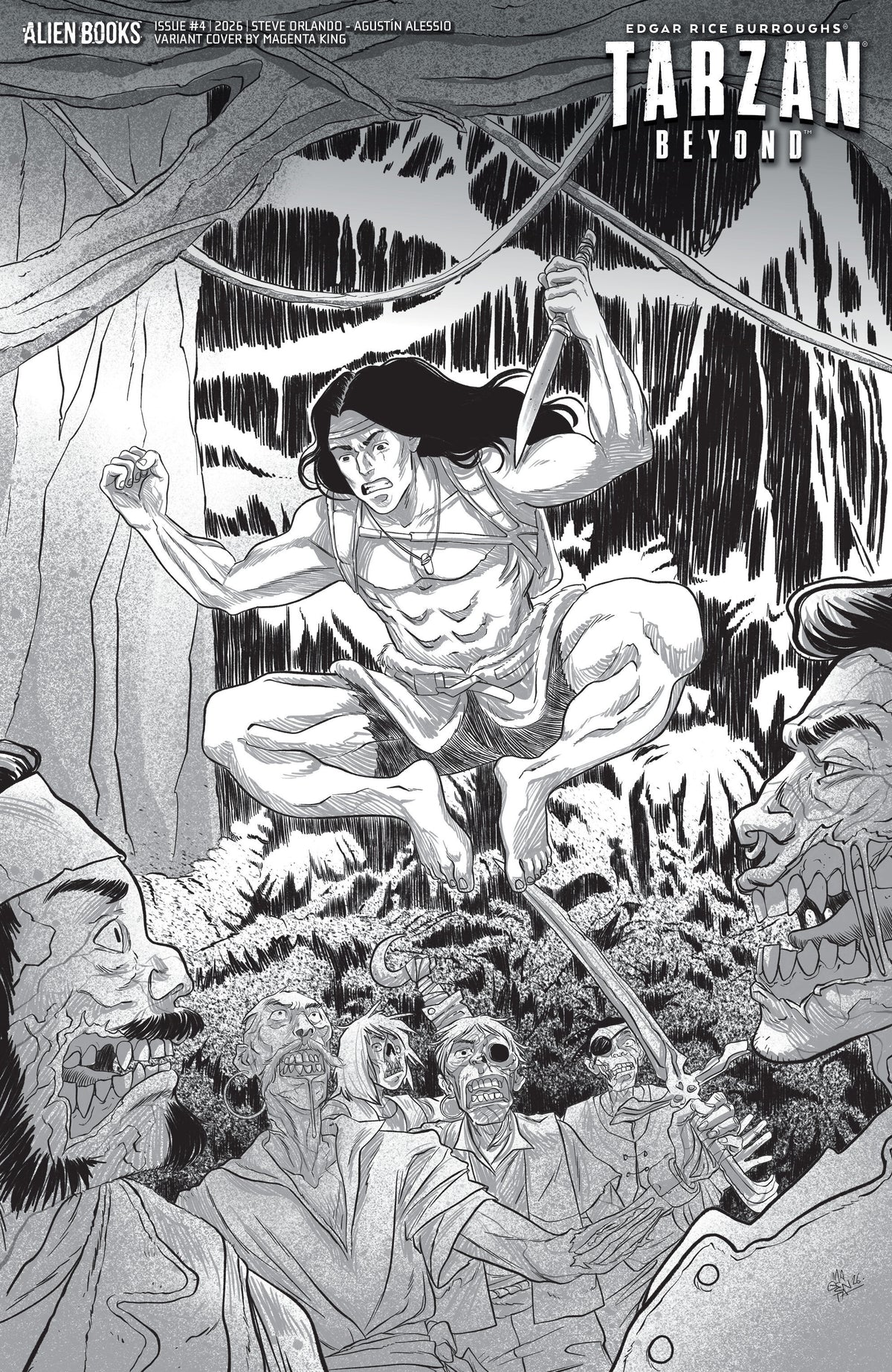 TARZAN BEYOND #4 VARIANT D (KING B&W)