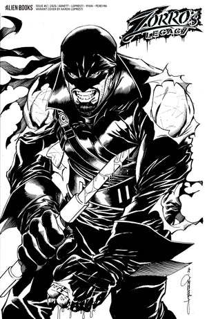 ZORRO'S LEGACY #2 VARIANT D (LOPRESTI B&W)