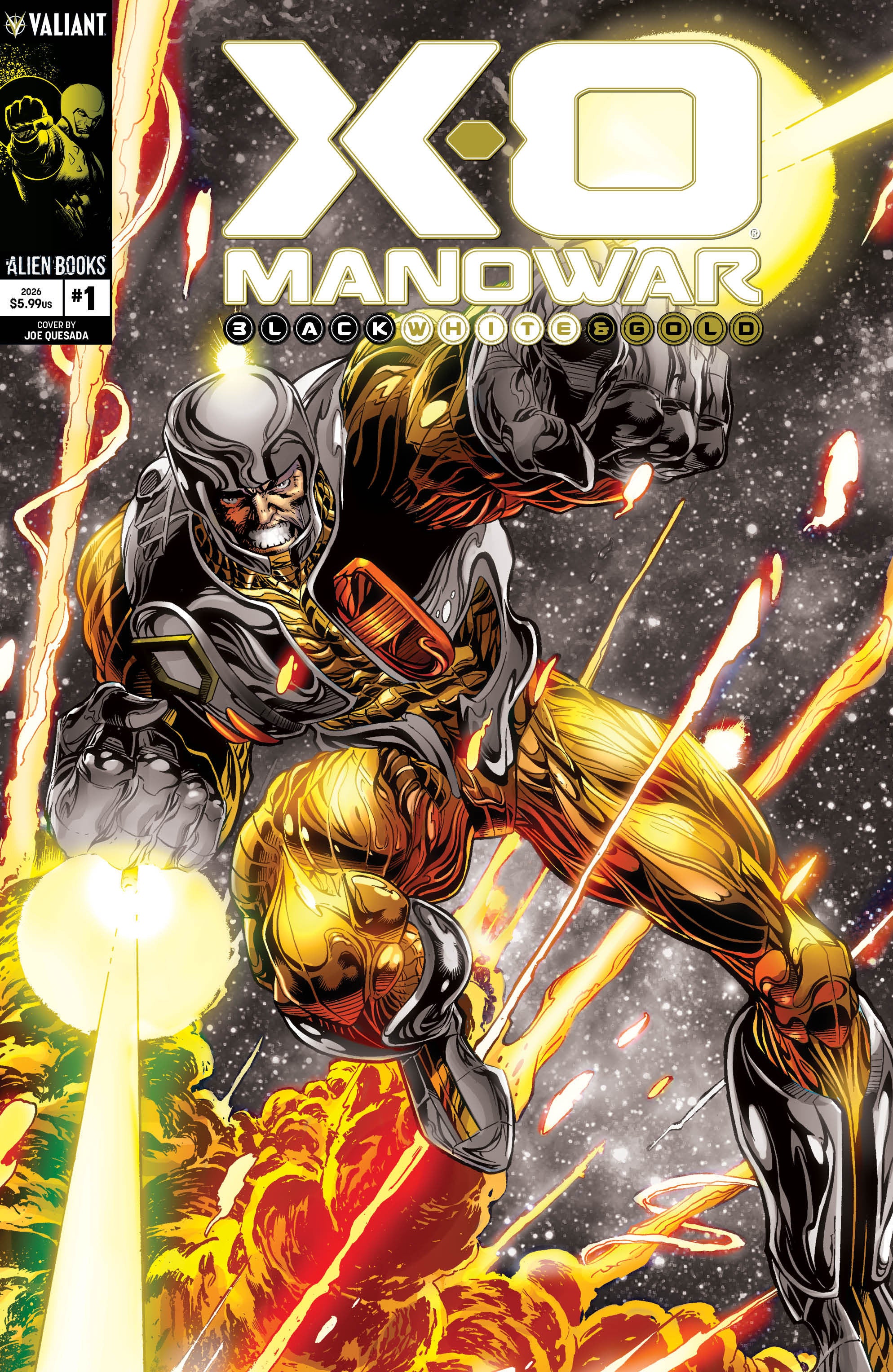X-O MANOWAR BLACK, WHITE & GOLD #1 VARIANT B (QUESADA BLACK, WHITE & GOLD VARIANT)
