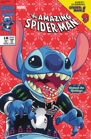 AMAZING SPIDER-MAN #18 BEN SU DISNEY STITCH UNLEASH THE HOLIDAYS VARIANT