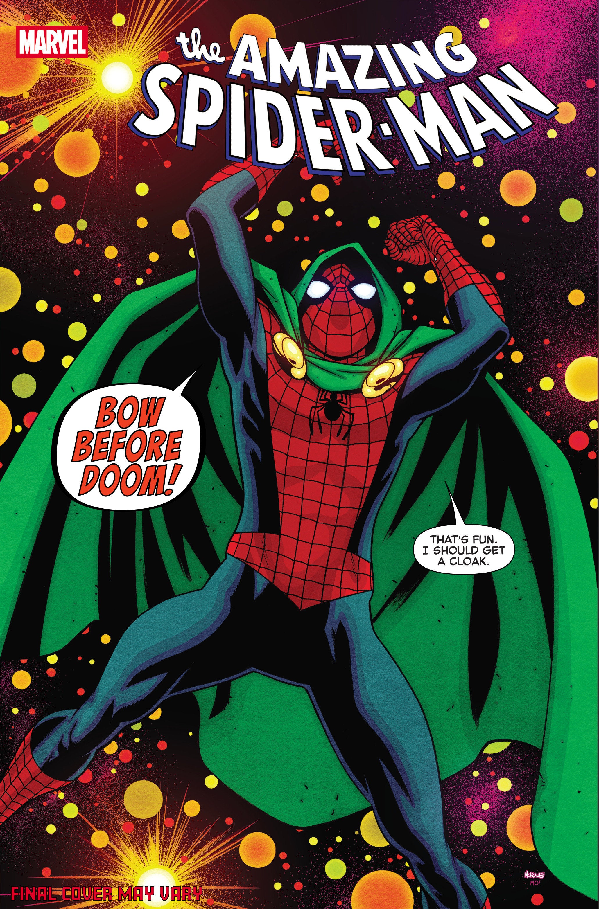 AMAZING SPIDER-MAN #23 MIKE MCKONE DOOM HOMAGE VARIANT [DS]