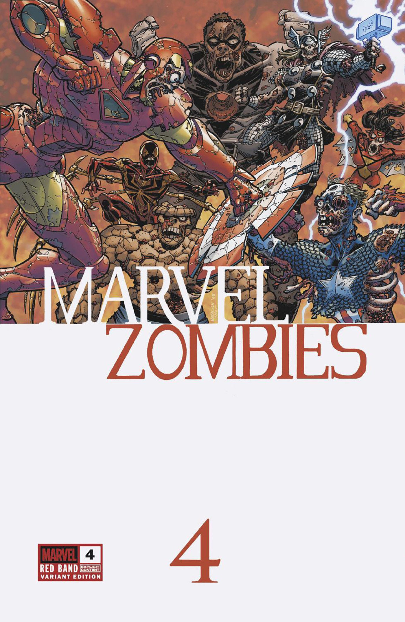 MARVEL ZOMBIES: RED BAND #4 SCOTT KOBLISH RETRO ZOMBIE VARIANT [POLYBAGGED]