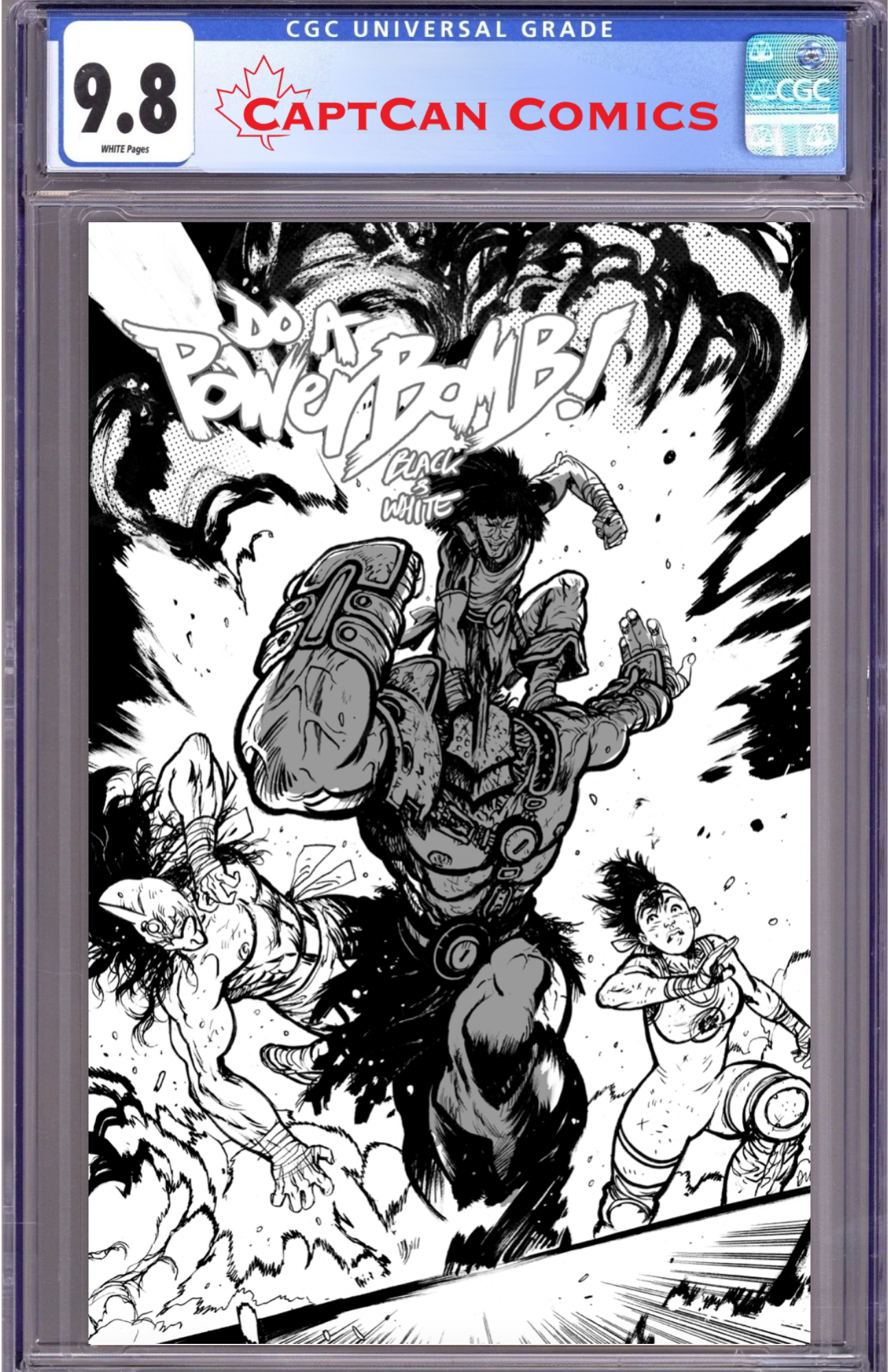 DO A POWERBOMB BLACK AND WHITE #2 (OF 3) CVR C DANIEL WARREN JOHNSON ACTION VAR