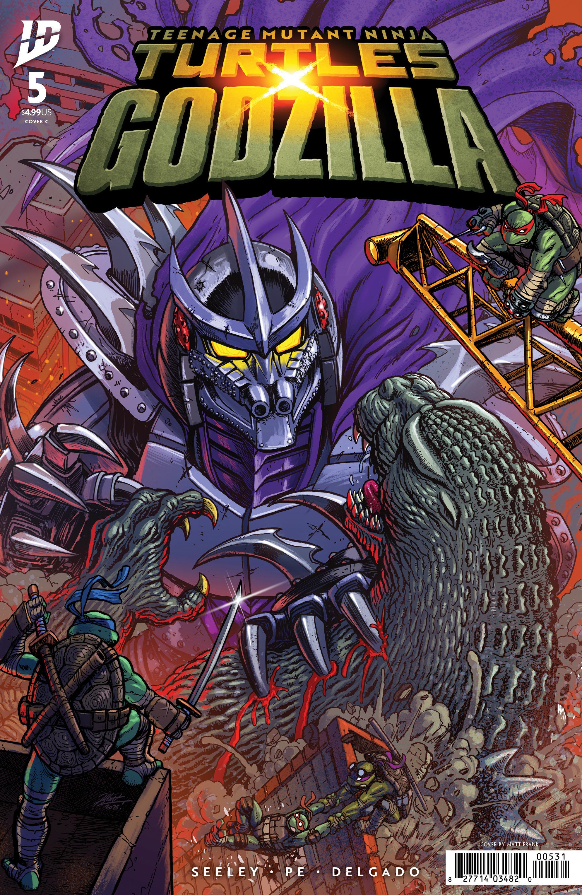 TEENAGE MUTANT NINJA TURTLES X GODZILLA #5 VARIANT C (FRANK)
