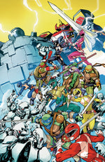 MIGHTY MORPHIN POWER RANGERS/TEENAGE MUTANT NINJA TURTLES III #4 K UNLIMITED VARIANT (FULL ART, PRASETYA) thumbnail