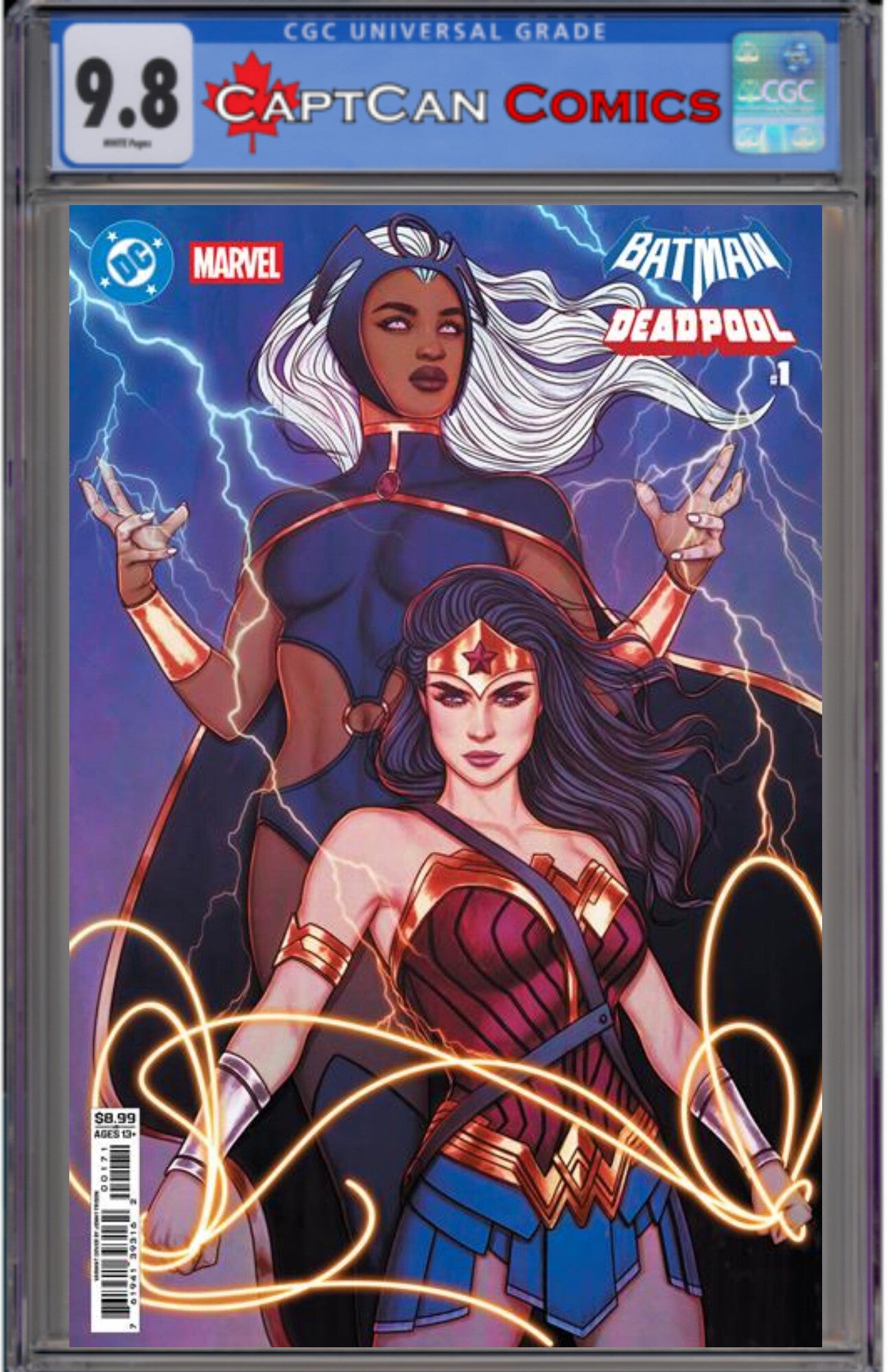 DC MARVEL BATMAN DEADPOOL #1 (ONE SHOT) CVR H JENNY FRISON WONDER WOMAN STORM CARD STOCK VAR