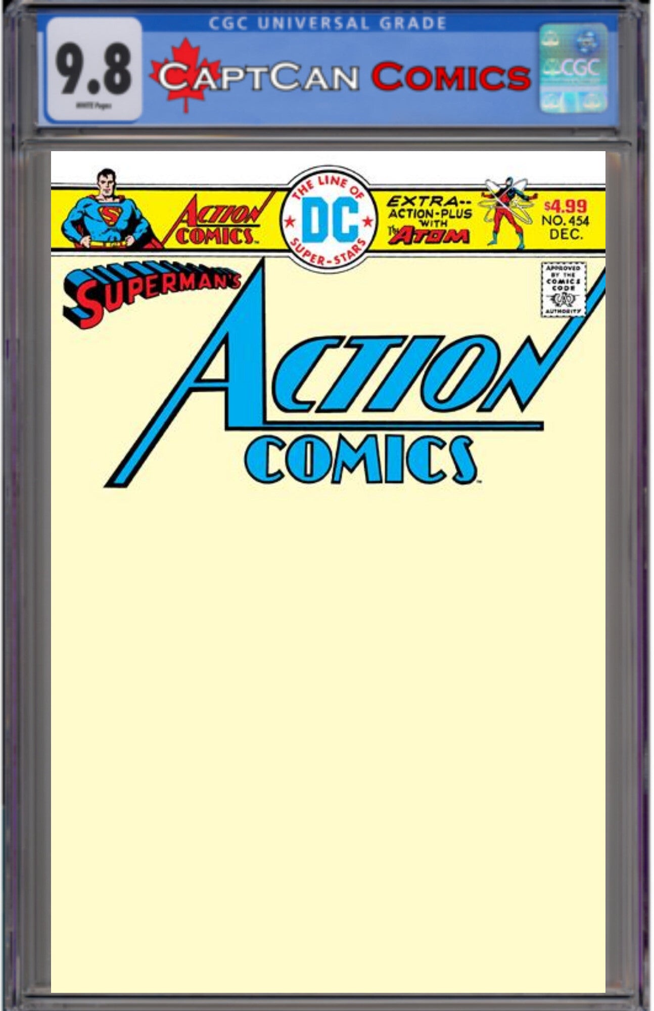 ACTION COMICS #454 FACSIMILE EDITION CVR B BLANK CARD STOCK VAR
