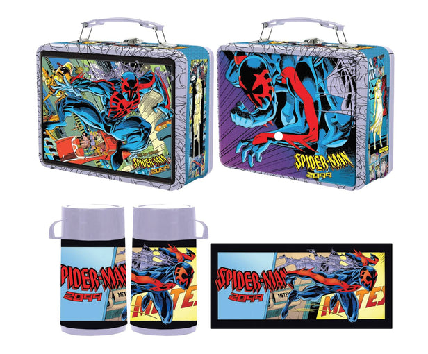 FCBD 2024 TIN TITANS SPIDER-MAN 2099 PX LUNCH BOX W BEV CONT - REQUIRES SEPARATE SHIPPING