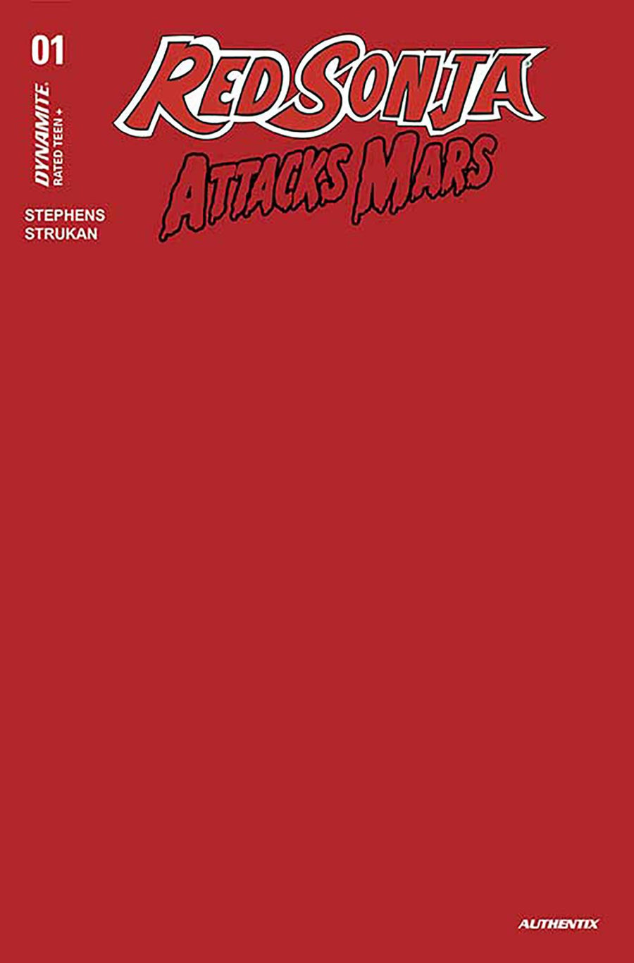RED SONJA ATTACKS MARS #1 CVR K FOC RED BLANK AUTHENTIX