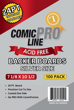 Comic Pro Line Collectibles Silver 7 1/8" X 10 1/2 Board 24pt x100