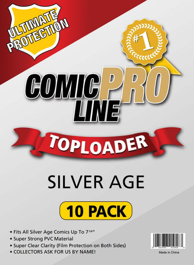 ComicProLine Silver Age PVC Top Loader 7 1/4" x 10 1/2" - 10 PACK