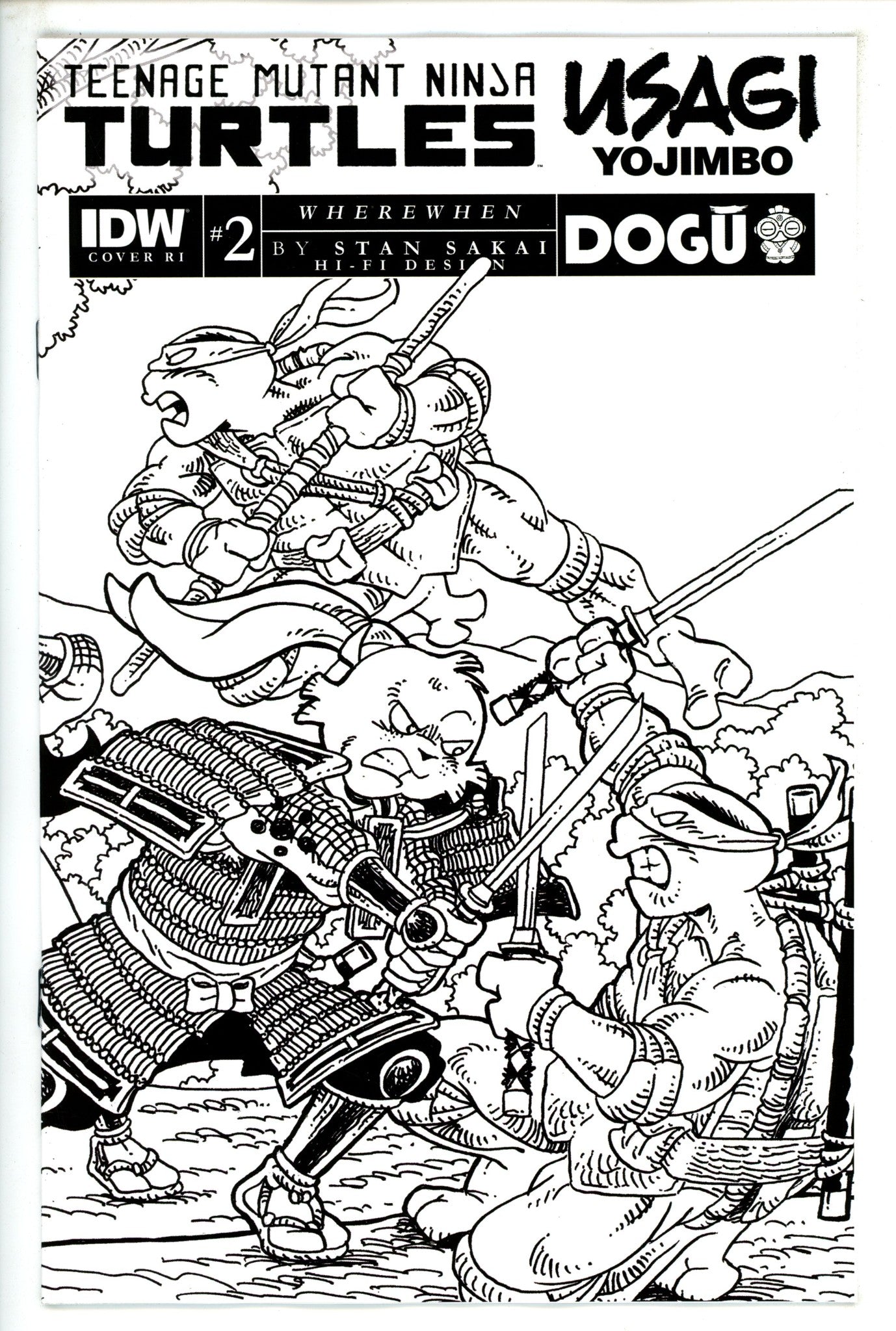 Teenage Mutant Ninja Turtles / Usagi Yojimbo Wherewhen 2 Sakai B&W Incentive Variant NM (2023)