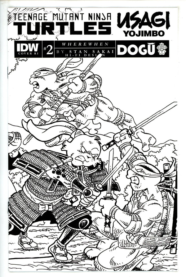 Teenage Mutant Ninja Turtles / Usagi Yojimbo Wherewhen 2 Sakai B&W Incentive Variant NM (2023)