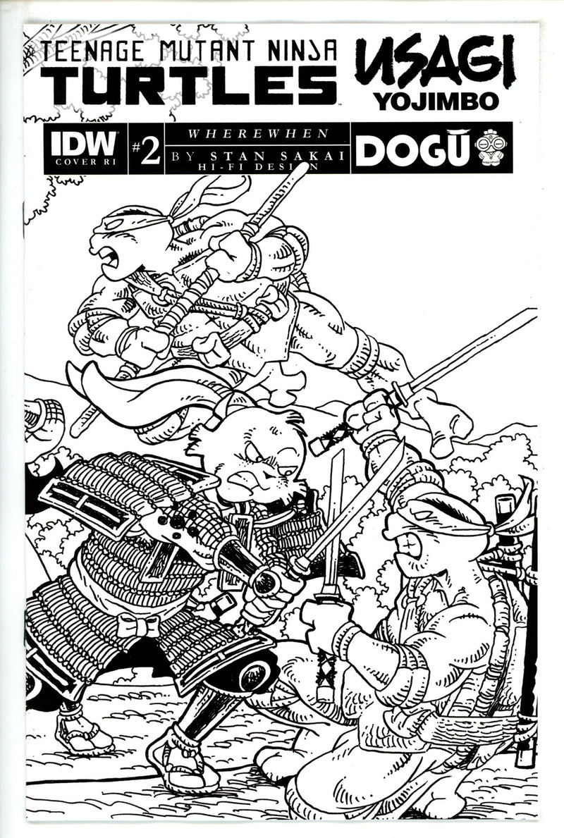 Teenage Mutant Ninja Turtles / Usagi Yojimbo Wherewhen 2 Sakai B&W Incentive Variant NM (2023)