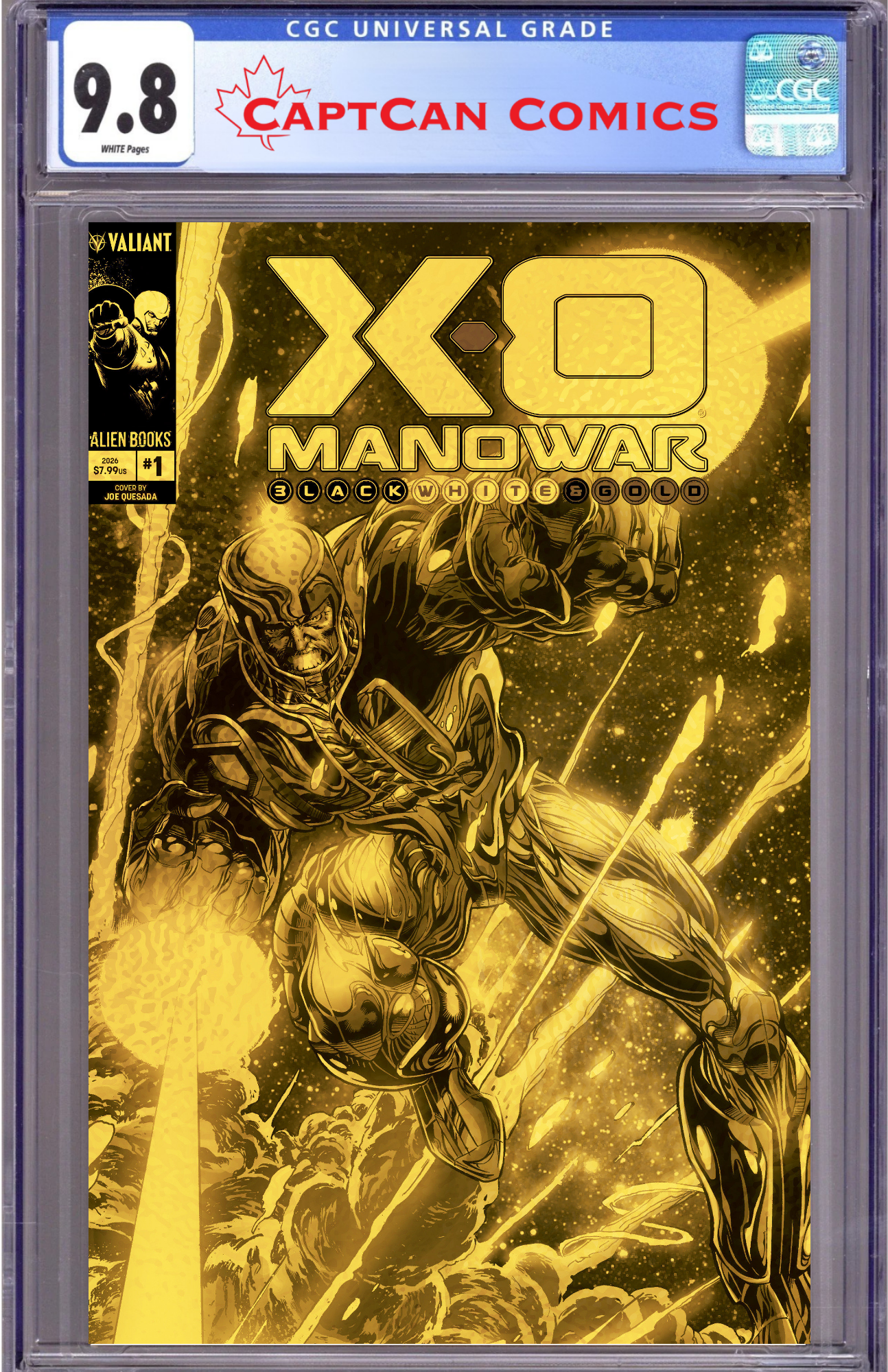 X-O MANOWAR BLACK, WHITE & GOLD #1 VARIANT D FOIL (QUESADA GOLD VERSION)